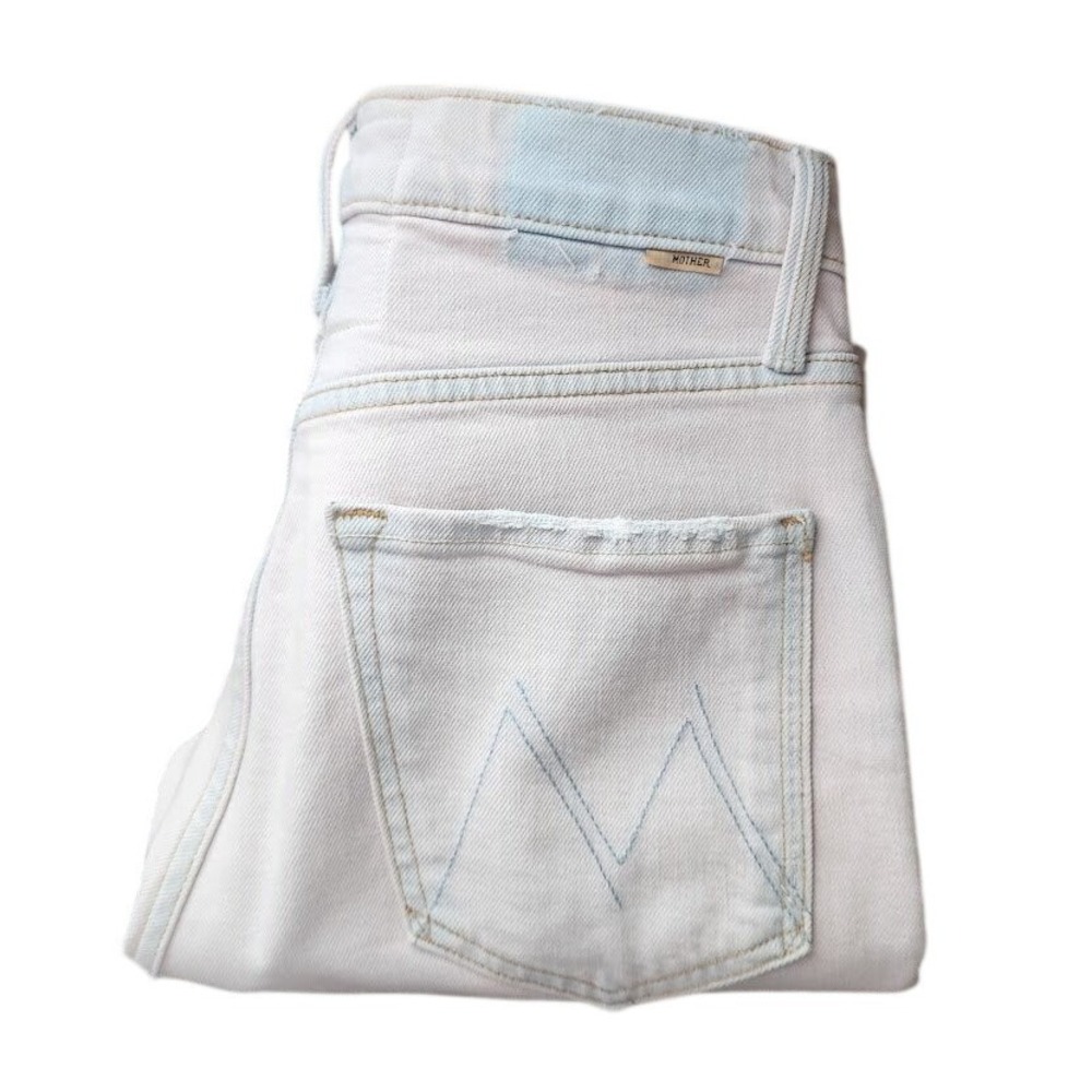 MOTHER Tomcat Ankle Dunked‎ In Trouble Pink Jeans Raw Hem Size 26